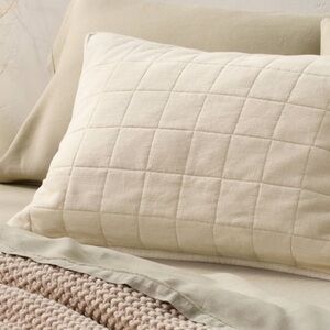 NEW Casaluna Natural Heavyweight Linen Blend Quilt Pillow Sham, King